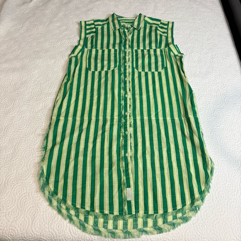 We The Free Half Moon Striped Tunic size small Coastal Resortwear 100% Cotton - Picture 8 of 10